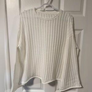 Commense White Striped Blouse